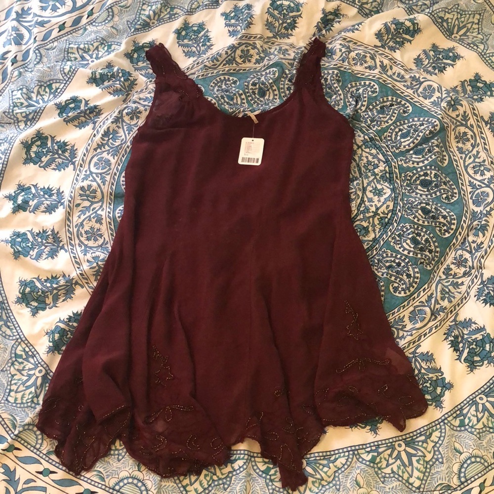 Free People sheer beaded slip
